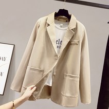 긴팔수트 화이트 쁘띠 정장 코트 여성의류 봄 가을 룩 CHIC 디자인감각 보이핏 볼륨 상의 캐쥬얼 양복 2620547741