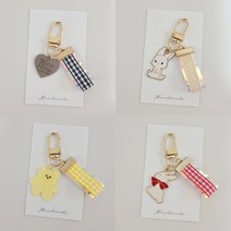 체크 홀로그램 키링모음 4color 에어팟키링 우정템 커플키링 키홀더 자동차키링 열쇠고리, 노랑