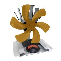 에코펜 무동력 에코 난로 팬히터 캠핑 팬, 6엽골드+단열판+온도계