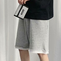 느낌 남성 레이어드 반바지 여름 패션 캐주얼 편한 남자 팬츠 카고 면바지 외출