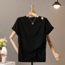 모노시크 쥴리엔 숄더 물방울 트임 티셔츠 MNTE547