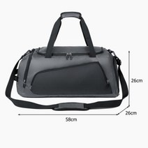 헬스용품 신발 구획 피트니스 가방 40L 스포츠 여행 방수 수하물 수영 하이킹 캠핑용 58x26x26cm, A Gray+A Gray