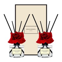 시즈넬 플라워 디퓨저 120ml 레드로즈, 2세트, 프렌치라벤더