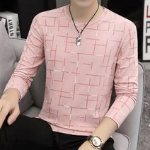 자칠 남성용 라운드넥 긴팔 티셔츠