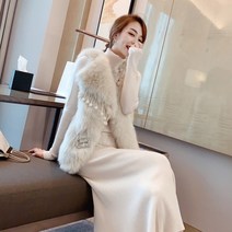 수입 밍크 조끼 퍼 베스트 자켓 명품 모피조끼 폭스 토끼 털조끼 인조 밍크조끼 버전 페르시 술 모 여우 모피 2022 겨울 모피 코트 여성