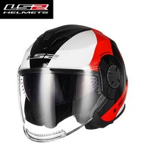 LS2 아라이램5 RX7X 레트로버 오픈페이스 AGV 덱스톤500TX SOL 할리 비틀 SST헬멧 라이딩 오토바이용품매장 안티 포그, 블랙 / 레드 악마