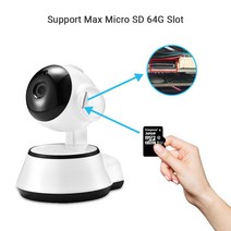 베이비 모니터 1080P 미니 팬/틸트 Wifi IP 카메라 자동 추적 양방향 오디오 모션 감지 원격 액세스 V380, 02 미국 플러그_01 3.6mm, 07 1080P With 64G Card