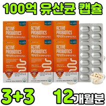 미국 액티브 100억 백억 락토바실러스 유신균 멀티 혼합 PROBIOTICS 프로이 프로 포스트 신 바이오 틱스 텍스 스틱 분말 가루 온가족 어린이 임산부 노인 청소년 부모님 추천, 6박스(12개월분)