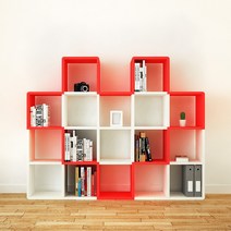 큐빅스5 사랑책장, 블랙-화이트