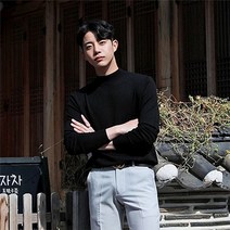 붐스타일 캐시미어 울 반폴라 니트
