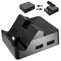 Cehensy 스위치 도킹 스테이션 Nintendo Switch/OLED TV 콘솔 모드용 스위치 도크 HDMI USB 3.0 포트 Type-C와 호환되는 휴대용 스위치 충전 도크 HD TV 어댑터 -14031
