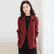 여성 숏코트 울 양면 캐시미어 짧은 패션 프리미엄 루즈핏 키작녀 모직코트