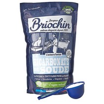 Jacques Briochin 자크 브리오신 베이킹 소다 천연 석회질 제거 세정제 악취 방지 다중 표면 재활용 백 + 스푼 500g 3팩