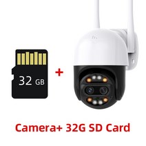 열화상 고성능 4K 8MP PTZ IP 카메라 듀얼 렌 와이파이 8X 줌 야외 보안 보호 2.8mm -12mm 자동 추적 P2P, 03 8MP Add 32G Card_01 EU 플러그