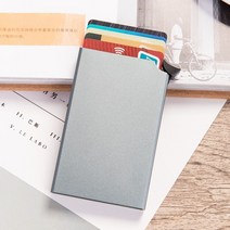 팝업카드지갑 새로운 금속 남성 홀더 rfid 차단 신용 홀더 미니 슬림 자동 1세트