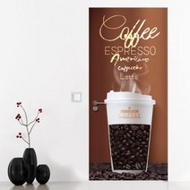 꾸밈데코_포인트시트지_카페메뉴와원두(ga411)_현관문방문리폼디자인시트지