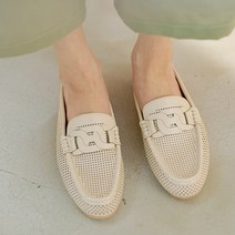 여름용 여성 로퍼 펀칭 뮬 슬리퍼