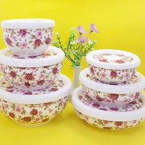 로즈마리 도자기뚜껑 낮은 찬통/찬기 대.중.소, 대