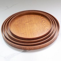 커피데리스 고급 애쉬 나무 원형 쟁반 4종, 2호: 27cmX2cm