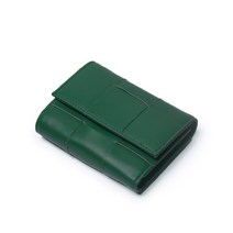 도오빠 테모토 여성 가죽 반지갑 짜인 소프트 위빙 카드지갑 소프트 레더 여자반지갑