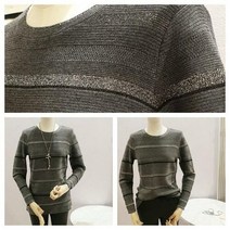 올리비아로렌 유니크한 펄 스트라이프 배색 라운드 긴팔 니트 nc청주점 vobblww9351