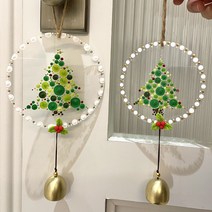 [하비코] 만다라 다팅 크리스마스 트리 도어벨 만들기 DIY 패키지 세트 방과후 방학 집콕 홈콕 놀이, 10x10cm 패키지+만다라다팅13종