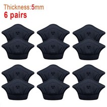깔창 중족골 양털 평발아치 오다리 6pair12pcs 발 뒤꿈치 패드 스포츠 신발에 대 한 경량 조정 가능한 크기 다시 스티커 Antiwear 피트 쿠션 깔 창, Black-5mm+6pair