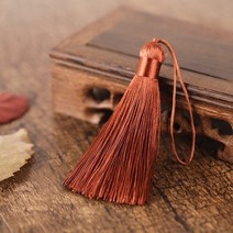 더치커피 메이커 2/5pcs 8cm 짧은 술 스파이크 폴리 에스터 실크 작은 북마크 키 체인 tassels DIY 바느질, 04 coffee_01 8cm  2pcs