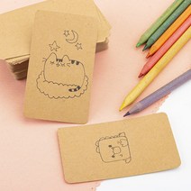 카드메모지 두꺼운 명함 사이즈 명함크기 메모지 단어암기 퀴즈 100장 90X54mm, 화이트／GS1100191C
