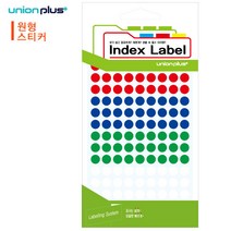 EBU474446유니온 스티커 원형 (5색혼합) (지름8mm) (13매입) (UL-2304-1)