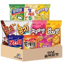 [안녕골목마켓] 인기과자 선물세트 24번_포스틱+콘초+콘치+바나나킥+양파링+꽃게랑+감자깡+고구마깡+알새우칩+꿀꽈배기, 안녕골목마켓 인기과자선물세트24번, 1세트