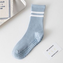 전문가용 미끄럼 방지 실리콘 소재 미드 튜브 피트 양말 요가 댄스 필라테스 스포츠 양말, 35-39 Yards, Light Blue