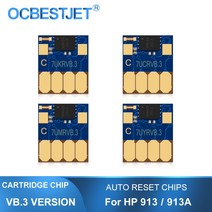 호환 hp 913 913A CISS용 ARC 칩 자동 리셋 VB.3 PageWide 프로 352dw 377dw 452dn 452dw 477dn 477dw 552dw, [05] BK C M Y
