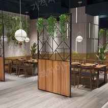 고기 집 식당 호프 카페 바베큐 원목 우드 데크 칸막이 파티션 단철 룸 울타리 바 산업 바람막이 가벽 장식, 섹션 9(제곱당)