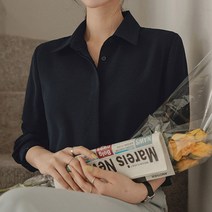 [마이더스비] 비띠끄 히든버튼 카라 블라우스