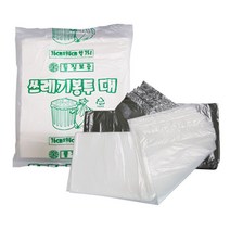 쓰레기통 쓰레기봉투 대 흰색 검정 75리터 검정 흰색 20매 1팩, 쓰레기봉투 대 검정20매