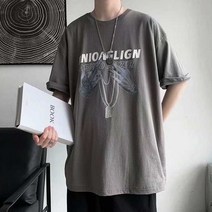 여름 이지 캐주얼룩 남자 힙합 빈티지 프린팅 티셔츠