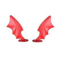 2pcs 오토바이 헬멧 경적 부드러운 플라스틱 오토바이 헬멧 뿔 빨판 헬멧 장식 액세서리 오토바이 diy, 붉은 날개