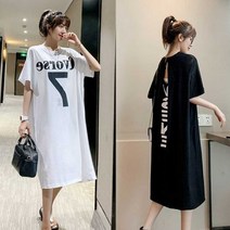 여성 여름 프린팅 패션 이지 웨어 뒷트임 롱원피스