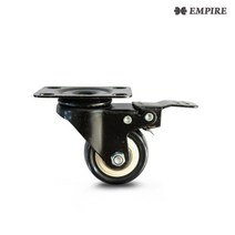 1.5인치 가구바퀴 회전바퀴 저소음 우레탄바퀴, 평판 브레이크 Z3 블랙(1개)