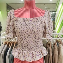 [클리지] NC05 퍼프꽃스모크블라우스 CM5WBL63