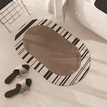 공간더하기 빨아쓰는 규조토 발매트 욕실 주방 현관 예쁜발매트 구조토발매트 규토발매트, 브라운스트라이프