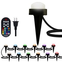 Enbrighten Seasons LED 미니 조경 조명 13.4m(40피트) 화이트 및 색상 변경 가능 퍽 12개 무선 리모컨 야외 상업용 등급 내후성 스포트라이트 정원 경로 4, Remote Controlled, 44ft / 12 pucks