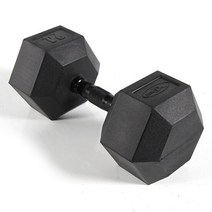 바디엑스[낱개] 육각아령고무덤벨 24KG 블랙그립 내츄럴고무, 단품