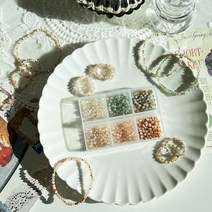 샤론델 그라데이션 레드블루 론델 세트 1-05 비즈반지 팔찌 목걸이 악세사리 만들기 재료, 2.키트+본드+우레탄줄0.5mm(15m)