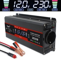 1500w 2000w 2600w 사인파 lcd 디스플레이 파워 인버터 DC 12v AC 220v 태양광 2 USB 자동차 변압기 변환 EU 소켓, 3000w