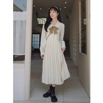 여성 원피스 긴소매 롱 드레스 A라인 여자원피스 봄 여름 가을 인박카051