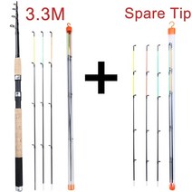 sougayilang 텔레스코픽 스피닝6 섹션 3.0 3.3 3.6m pesca 낚시대, 협력사, 네이비 블루