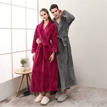 MIMISS 미미스 극세사 샤워 가운 남자 여자 커플 호텔 목욕 가운 겨울 홈웨어, 02 와플 화이트, M
