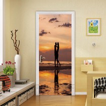 모작하우스 도어문 뮤럴벽지 스타일 고급 인테리어 데코 시트지 스티커, 4